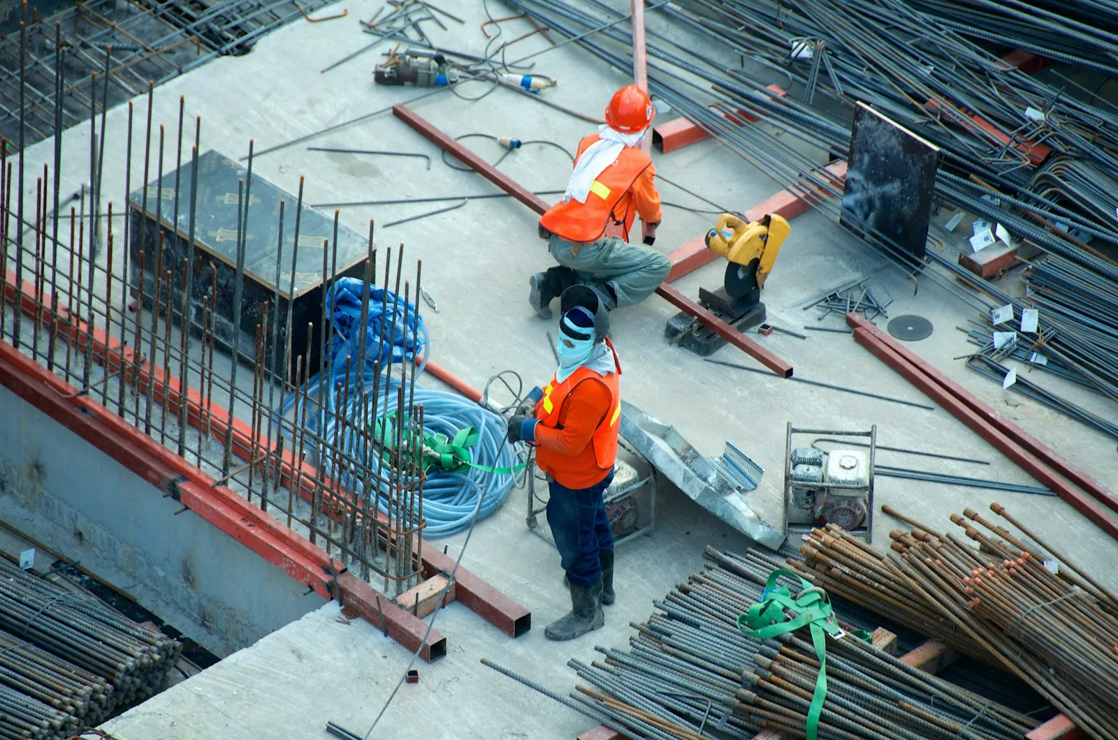 Reinforcement steel and site team on a residential construction project